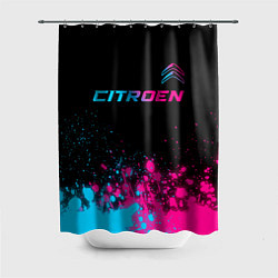 Шторка для душа Citroen - neon gradient: символ сверху, цвет: 3D-принт