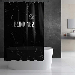 Шторка для душа Blink 182 glitch на темном фоне: символ сверху, цвет: 3D-принт — фото 2