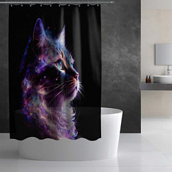 Шторка для душа Галактический кот, цвет: 3D-принт — фото 2