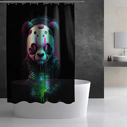 Шторка для душа Панда киберпанк, цвет: 3D-принт — фото 2
