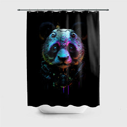 Шторка для душа Панда в стиле киберпанк, цвет: 3D-принт