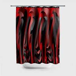Шторка для душа Пластик красно-черный, цвет: 3D-принт