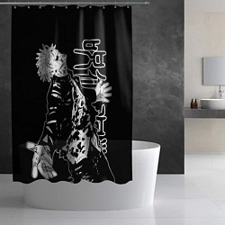 Шторка для душа Сатору годжо - безумие, цвет: 3D-принт — фото 2