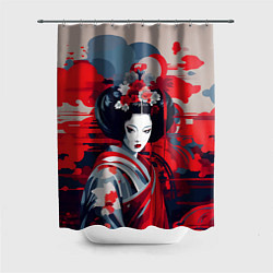 Шторка для душа Geisha vector style, цвет: 3D-принт