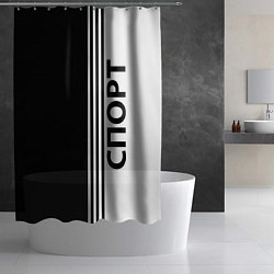 Шторка для душа Спорт три полоски, цвет: 3D-принт — фото 2