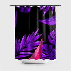 Шторка для душа Floral composition - neon, цвет: 3D-принт
