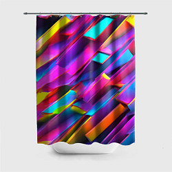 Шторка для душа Неоновые разноцветные пластины, цвет: 3D-принт