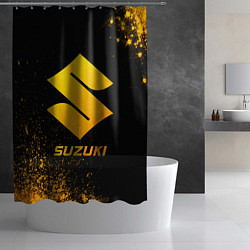 Шторка для душа Suzuki - gold gradient, цвет: 3D-принт — фото 2