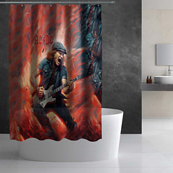 Шторка для душа ACDC rock music, цвет: 3D-принт — фото 2