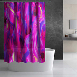 Шторка для душа Pink blue texture, цвет: 3D-принт — фото 2