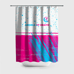 Шторка для душа Angels of Death neon gradient style: символ сверху, цвет: 3D-принт