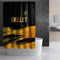 Шторка для душа Skillet - gold gradient: символ сверху, цвет: 3D-принт — фото 2