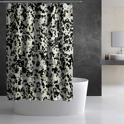 Шторка для душа Паттерн чёрные пятна, цвет: 3D-принт — фото 2