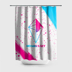 Шторка для душа No Mans Sky neon gradient style, цвет: 3D-принт