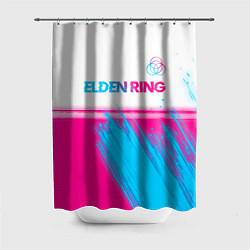 Шторка для душа Elden Ring neon gradient style: символ сверху, цвет: 3D-принт