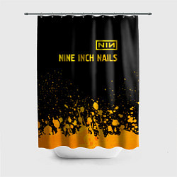 Шторка для душа Nine Inch Nails - gold gradient: символ сверху, цвет: 3D-принт