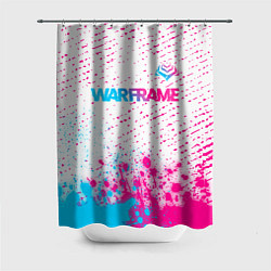 Шторка для душа Warframe neon gradient style: символ сверху, цвет: 3D-принт