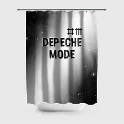 Шторка для душа Depeche Mode glitch на светлом фоне: символ сверху, цвет: 3D-принт