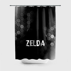 Шторка для душа Zelda glitch на темном фоне, цвет: 3D-принт