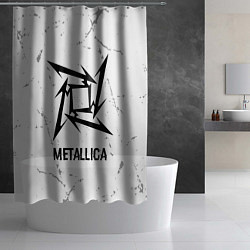 Шторка для душа Metallica glitch на светлом фоне, цвет: 3D-принт — фото 2
