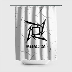 Шторка для душа Metallica glitch на светлом фоне, цвет: 3D-принт
