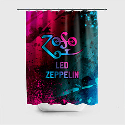 Шторка для душа Led Zeppelin - neon gradient, цвет: 3D-принт