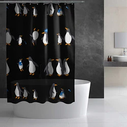 Шторка для душа Веселая семья пингвинов, цвет: 3D-принт — фото 2