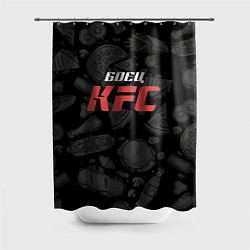 Шторка для душа Боец KFC на фоне бургеров, цвет: 3D-принт