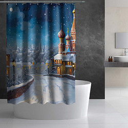 Шторка для душа Москва новый год, цвет: 3D-принт — фото 2