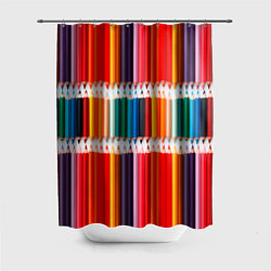 Шторка для душа Заточенные цветные карандаши, цвет: 3D-принт
