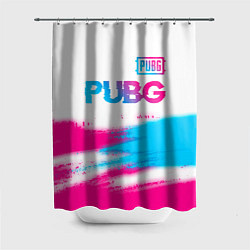 Шторка для душа PUBG neon gradient style посередине, цвет: 3D-принт