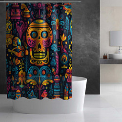 Шторка для душа Узор в мексиканском стиле, цвет: 3D-принт — фото 2