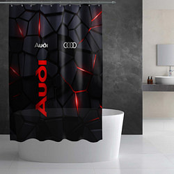 Шторка для душа Audi черные плиты с эффектом свечения, цвет: 3D-принт — фото 2
