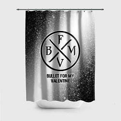 Шторка для душа Bullet For My Valentine glitch на светлом фоне, цвет: 3D-принт