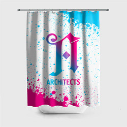Шторка для душа Architects neon gradient style, цвет: 3D-принт