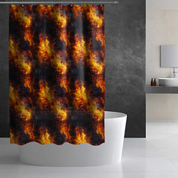 Шторка для душа Пламя огня паттерн, цвет: 3D-принт — фото 2