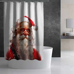 Шторка для душа Добрый Санта - мазки краски, цвет: 3D-принт — фото 2