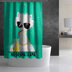 Шторка для душа Лама no drama llama, цвет: 3D-принт — фото 2