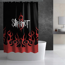 Шторка для душа Slipknot в огне, цвет: 3D-принт — фото 2