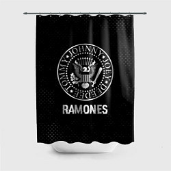 Шторка для душа Ramones glitch на темном фоне, цвет: 3D-принт