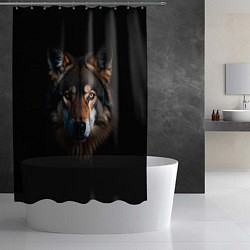 Шторка для душа Серый хищник волк, цвет: 3D-принт — фото 2