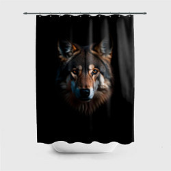 Шторка для ванной Серый хищник волк