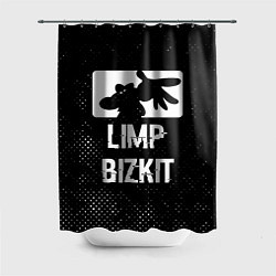 Шторка для душа Limp Bizkit glitch на темном фоне, цвет: 3D-принт