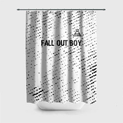 Шторка для душа Fall Out Boy glitch на светлом фоне посередине, цвет: 3D-принт