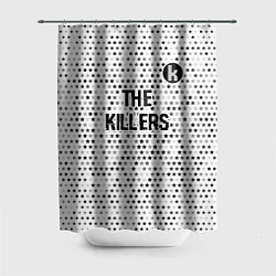 Шторка для душа The Killers glitch на светлом фоне посередине, цвет: 3D-принт