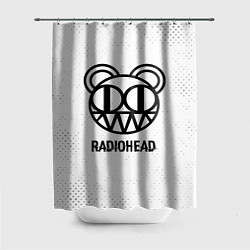 Шторка для душа Radiohead glitch на светлом фоне, цвет: 3D-принт