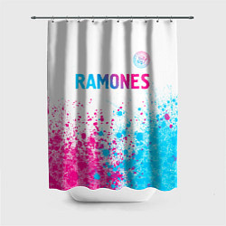 Шторка для ванной Ramones neon gradient style посередине