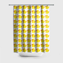 Шторка для душа Семейка желтых резиновых уточек, цвет: 3D-принт