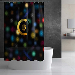 Шторка для душа Bitcoin logo criptomoney, цвет: 3D-принт — фото 2