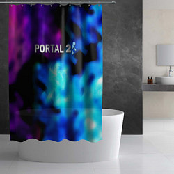 Шторка для душа Portal неоновый градиент, цвет: 3D-принт — фото 2